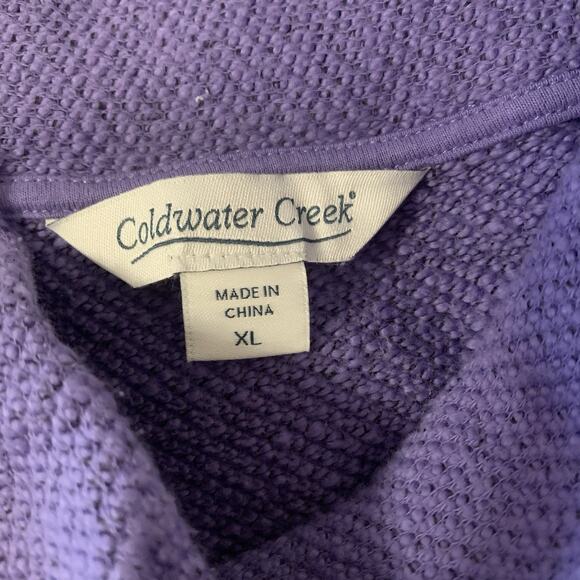 Coldwater Creek Completely at Ease Tunic Purple Womens Size XL Cowl Neck Sweater - Picture 4 of 6